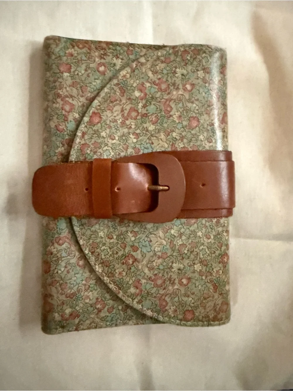 Patricia Nash Floral Print Wallet with Brown Leather Belt